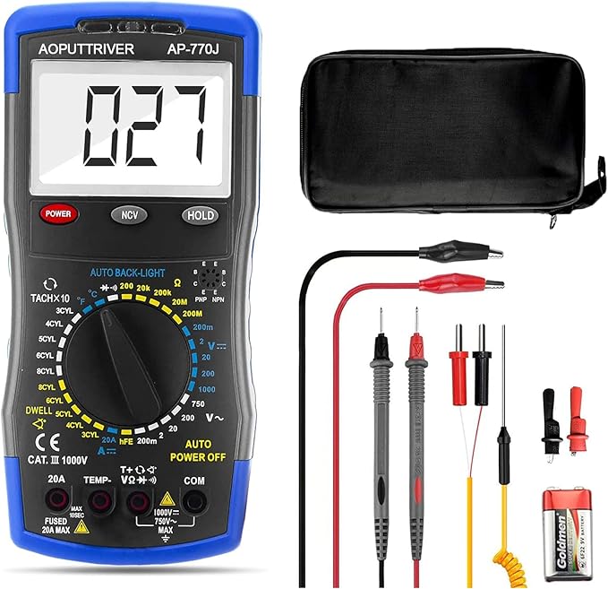 Multímetro Digital Automotriz HP-770J con Funciones Avanzadas y Retroiluminación