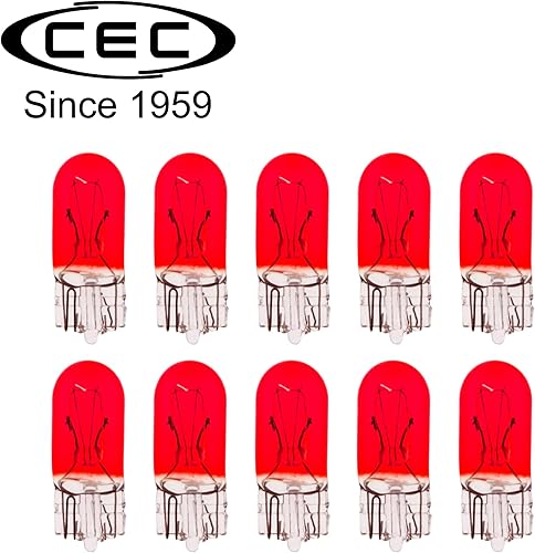 Miniatura 2 de CEC Industries 194R - Bombillas miniatura T3.25 de color rojo de 14 V, 3.78 W, 0.27 A, caja de 10 unidades