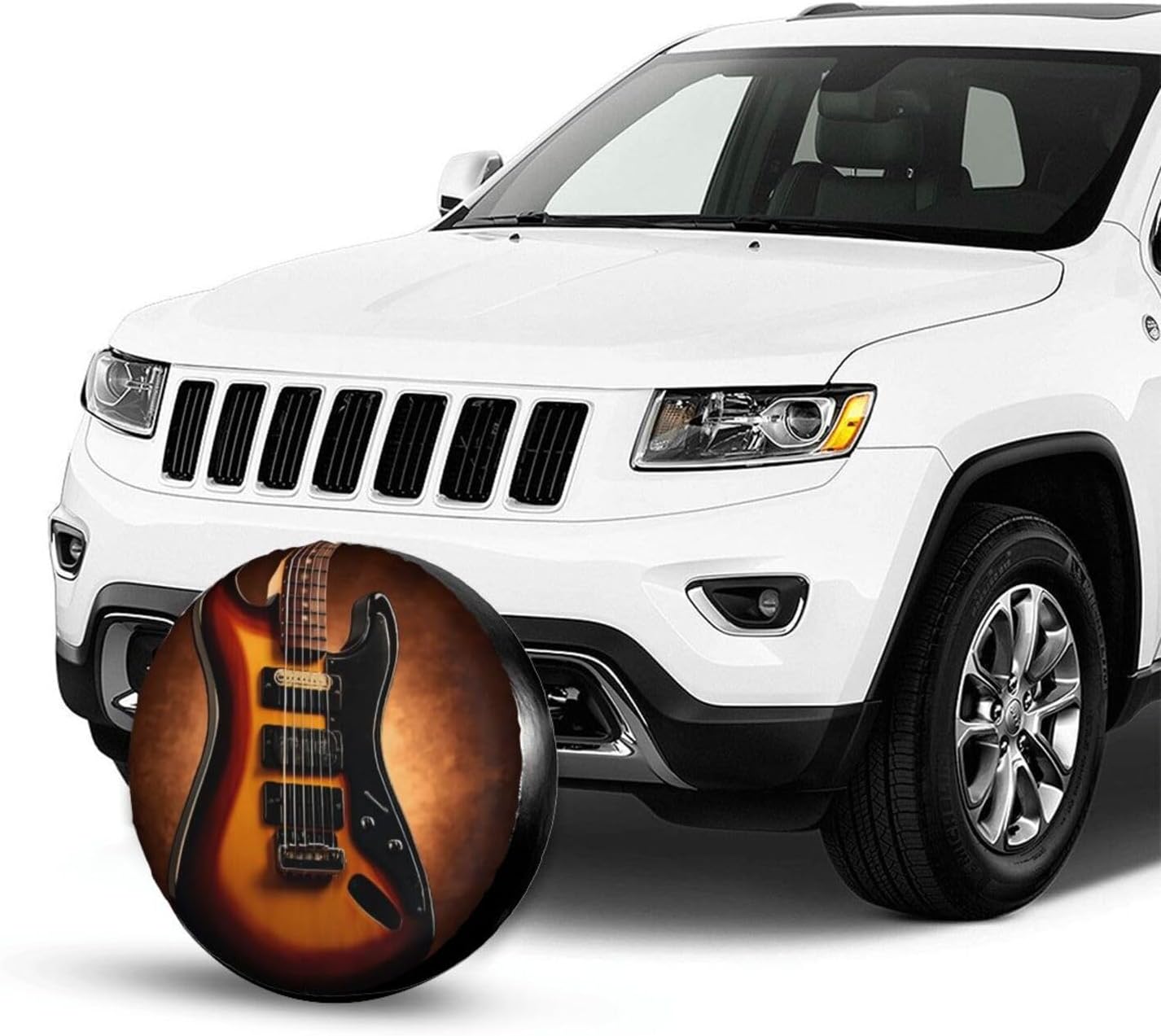 Spare Tire Cover Waterproof Wheel Cover Weatherproof Universal Wheel Protectors Instrumental Guitar Camper Tire Covers for RV Trailer Travel SUV Truck 17 inch