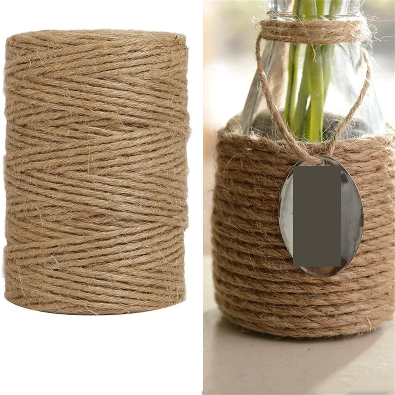Corda di iuta Corda di iuta naturale da 6 mm, corda canapa, spago, for fai te, giardinaggio, amaca, decorazioni for la casa