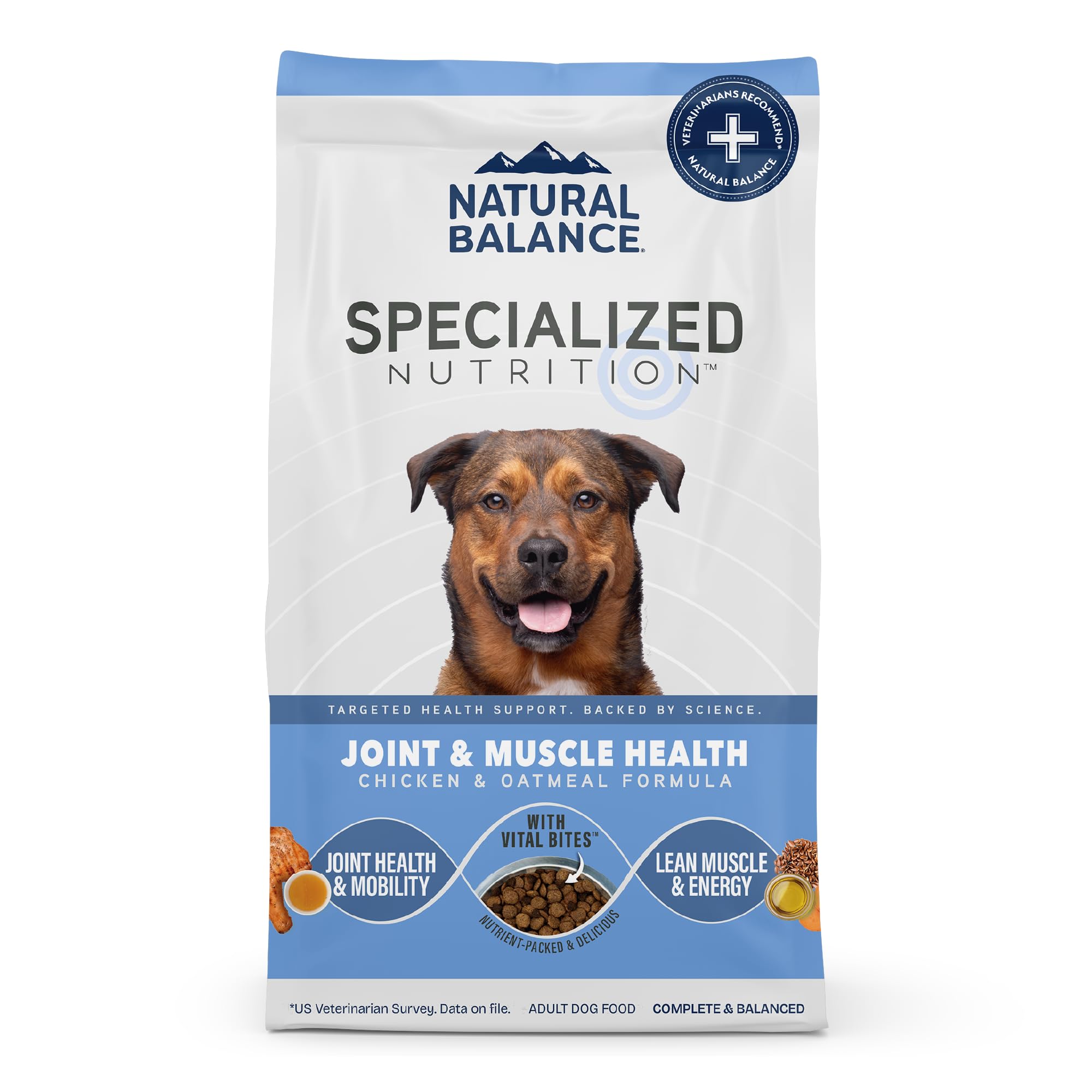 Natural Balance Specialized Nutrition Dry Dog Food Formula with Chicken and Oatmeal for Dogs, Joint Health & Muscle Health Dog Food, Natural