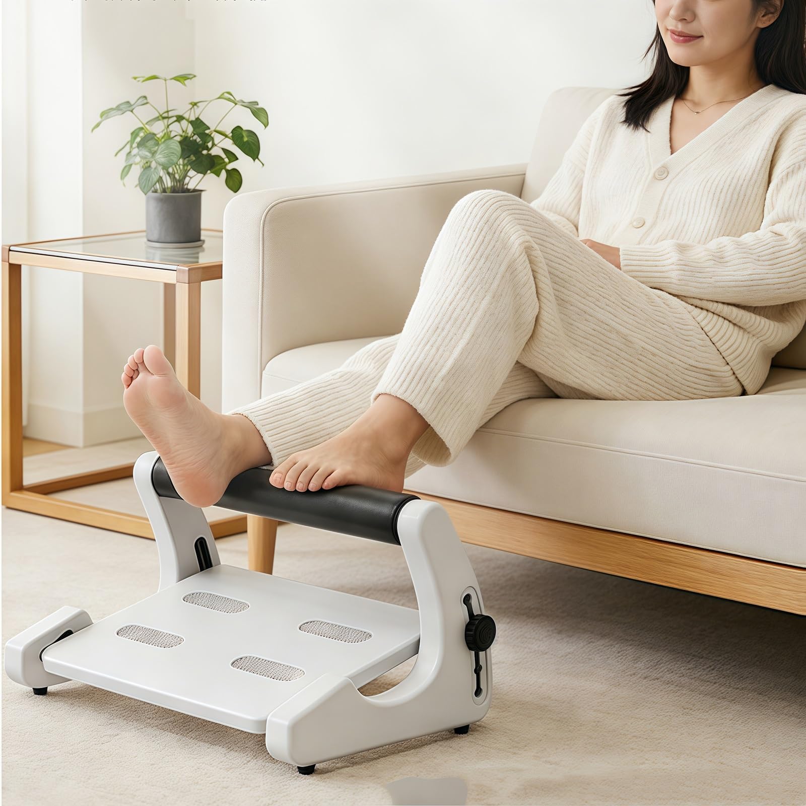 Reposapiés Multiángulo Regulable, Taburete Ergonómico Bajo Escritorio