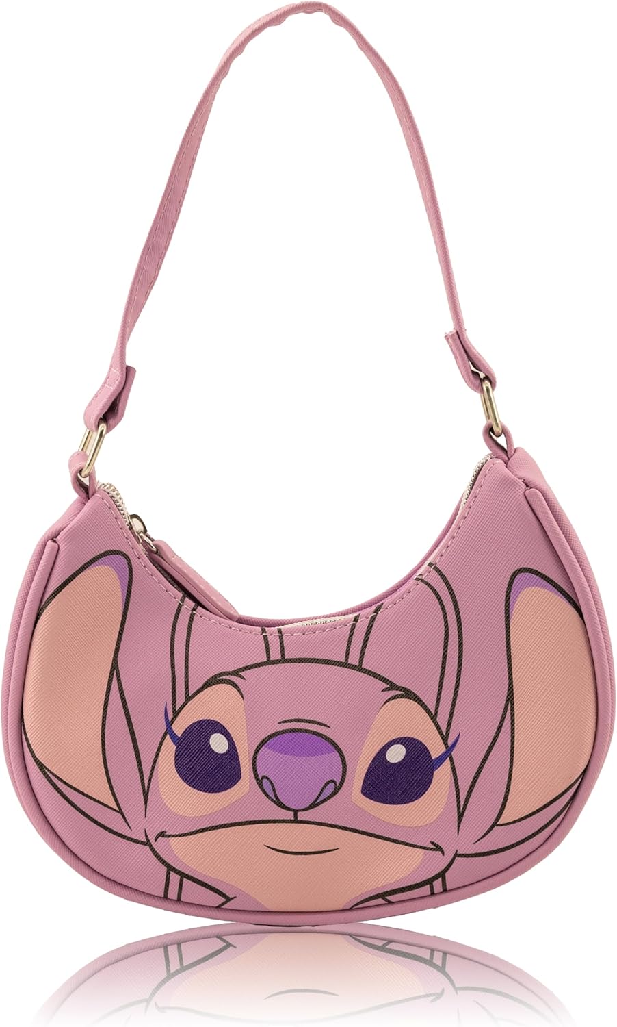 Disney Lilo and Stitch Hobo Handbag Purse for Girls | Disney Angel Crossbody Shoulder Bag with Adjustable Strap | Small PU Leather Toddler Purse, Everyday Tote or Travel Mini Bag Ages 3+