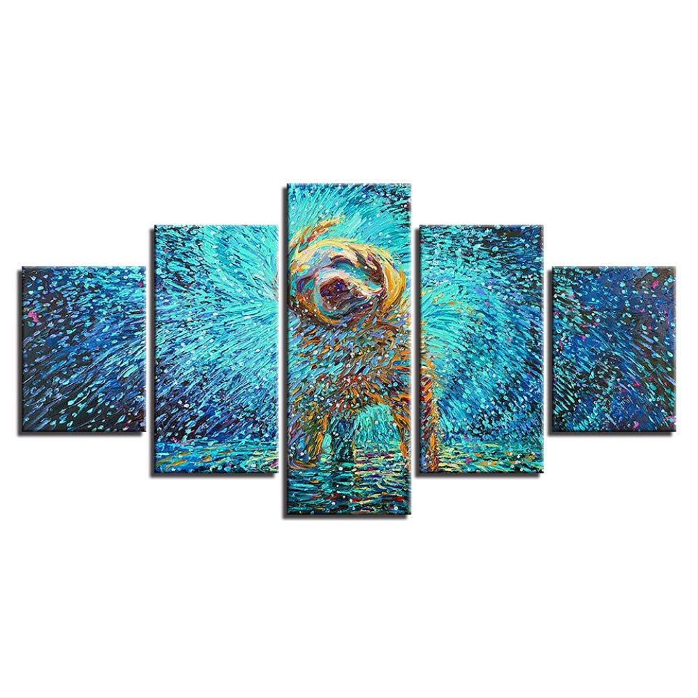 Tableau couloir moderne abstrait de chien pour une deco chic
