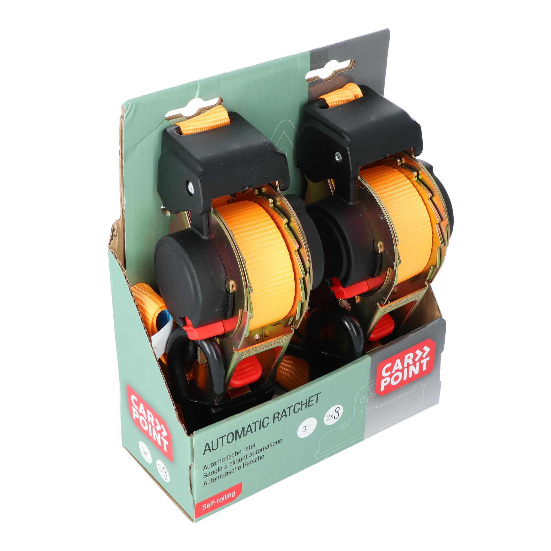 CARPOINT Cinghie di fissaggio 0923259 25mm Poliestere, Acciaio 3m