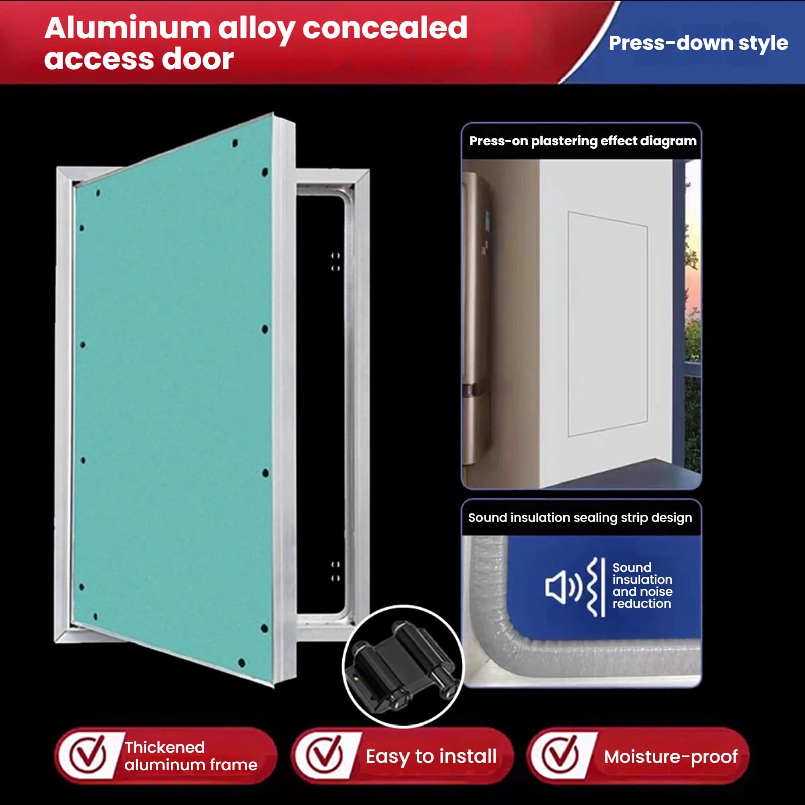 Pannello di accesso invisibile per cartongesso, porta nascosta in lega di alluminio per sicurezza antincendio, perfetto per pozzi elettrici, tubi e unità CA esterne (35.5in x71in / 90,2 x 180,3 cm)
