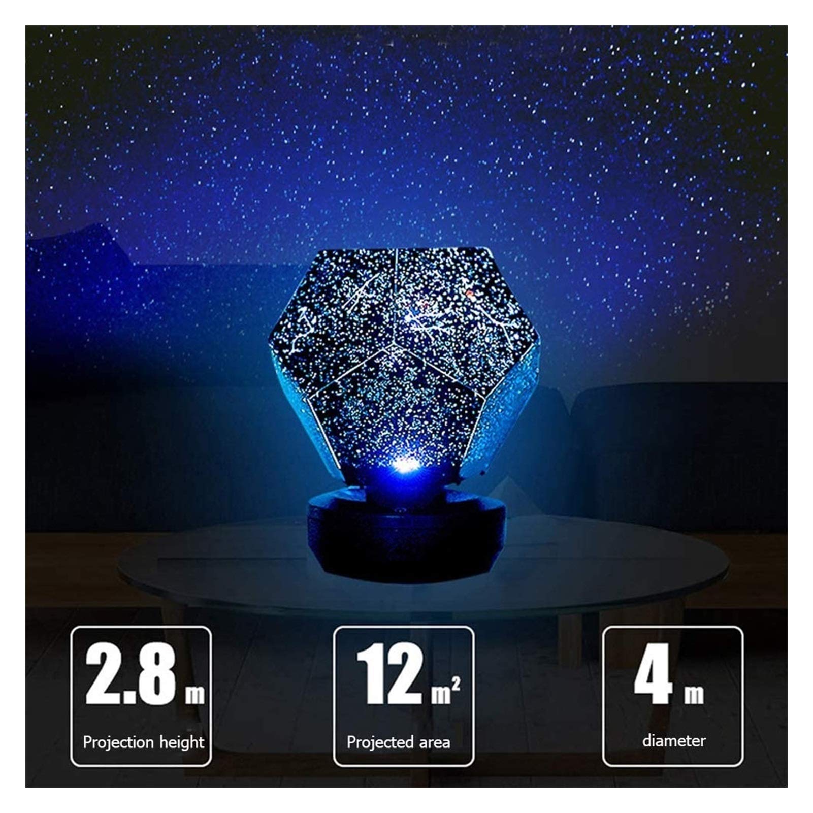 3 Color Night Light for Kids Rotating Star Night Lights for Boy Girl Moon Sky Projection Lamp Bedroom — view 4