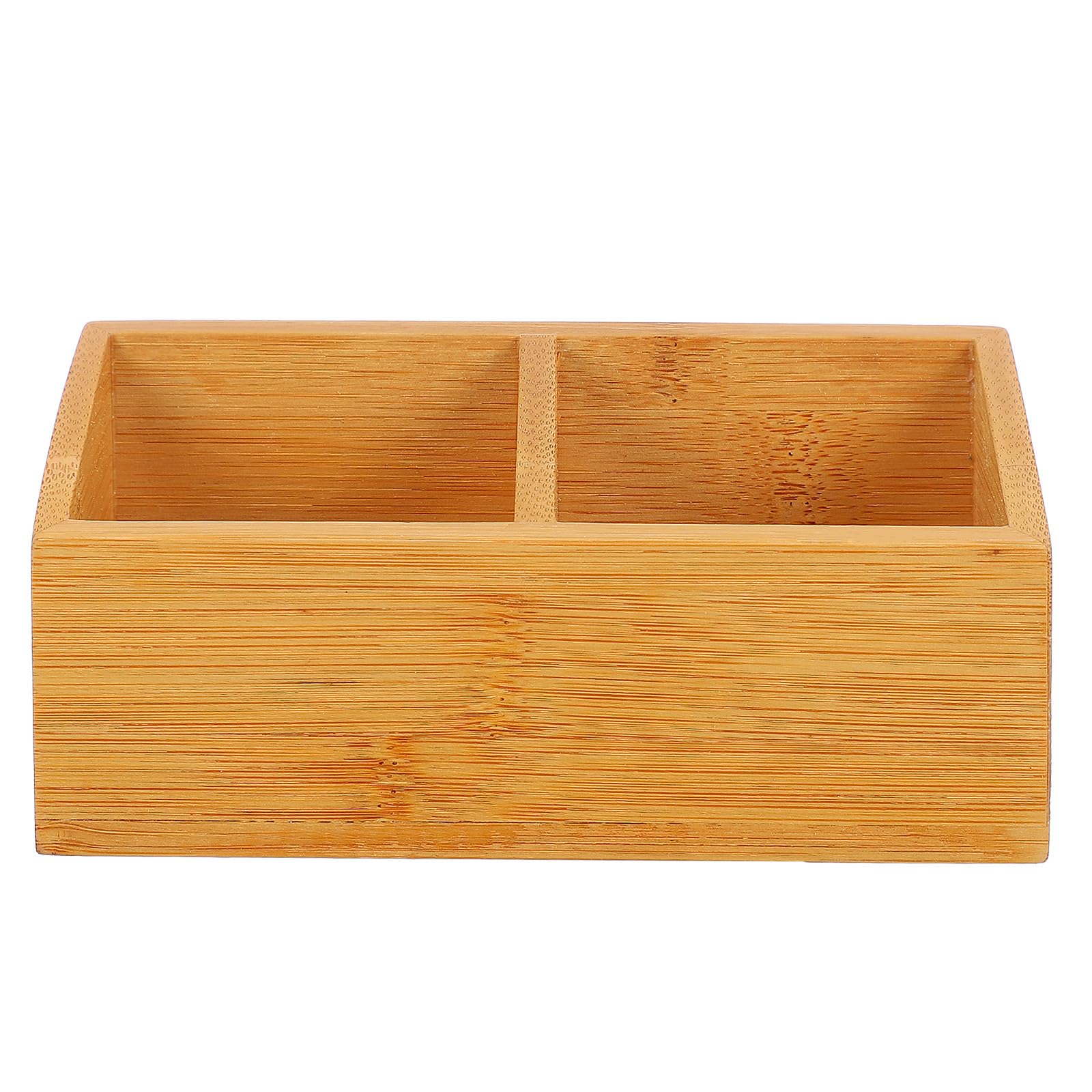 Caja de Almacenamiento Tapa y Compartimentos de Madera, Organizador para Bolsitas de Té y Azúcar, para Uso en Cafeterías y Hogar