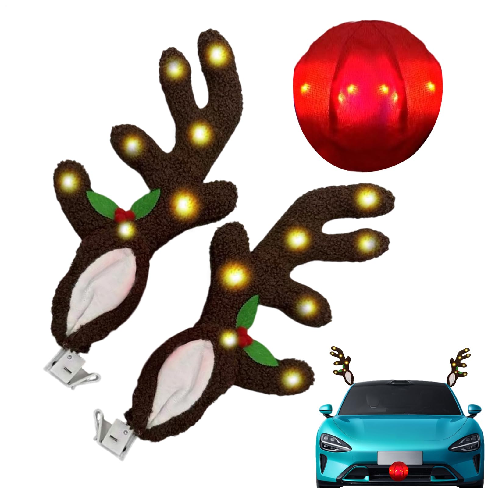 Cuernos de reno luminosos para coche: decora tu automóvil de forma rápida y sin daños 8