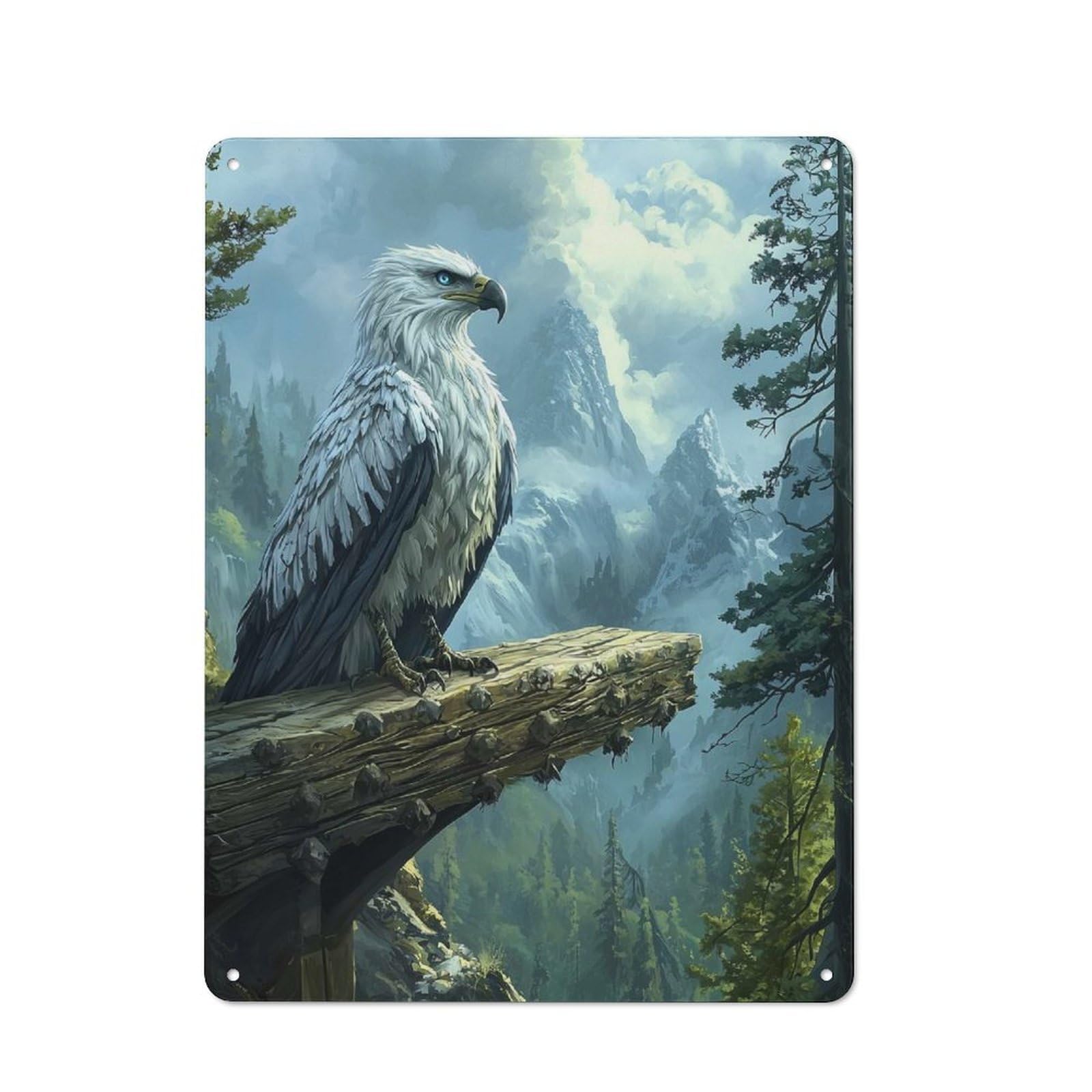 Junmoney Eagle On Mountaintop Vintage Tin Sign 40X30cm With For Kitchen Or Home Bar, For Retro Home Interiors, For Cafés, Pubs And Restaurants