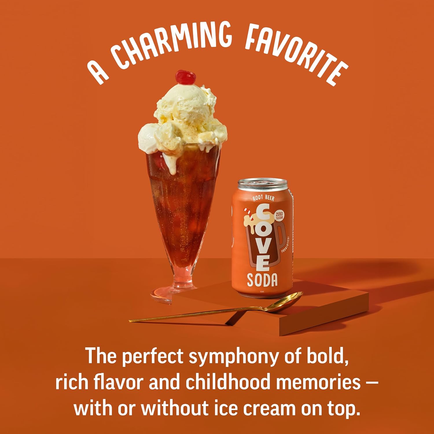 Cove Probiotic Soda, Zero Sugar Better-For-You Alternative - Refreshing, Delicious Probiotic Drink, No Synthetic Colors & Caffeine Free - Root Beer, 12 Pack