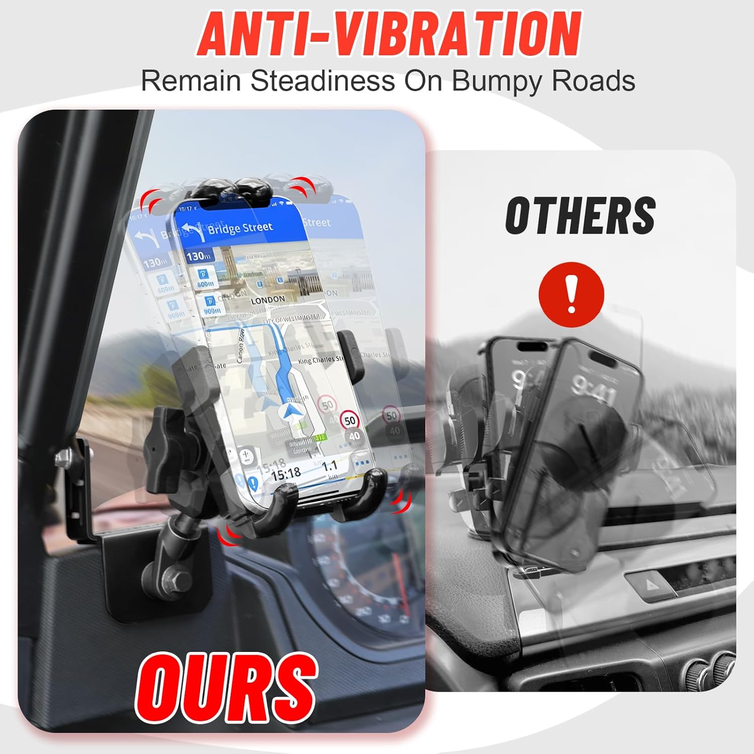 StarknightMT Ranger XP 1000 Phone Holder Fits Devices of 5.2"-7.7" Length, 360° Adjustable Ranger Phone Mount Compatible with Polaris Ranger XP/Crew XP 1000 (Except Northstar Edition Models)