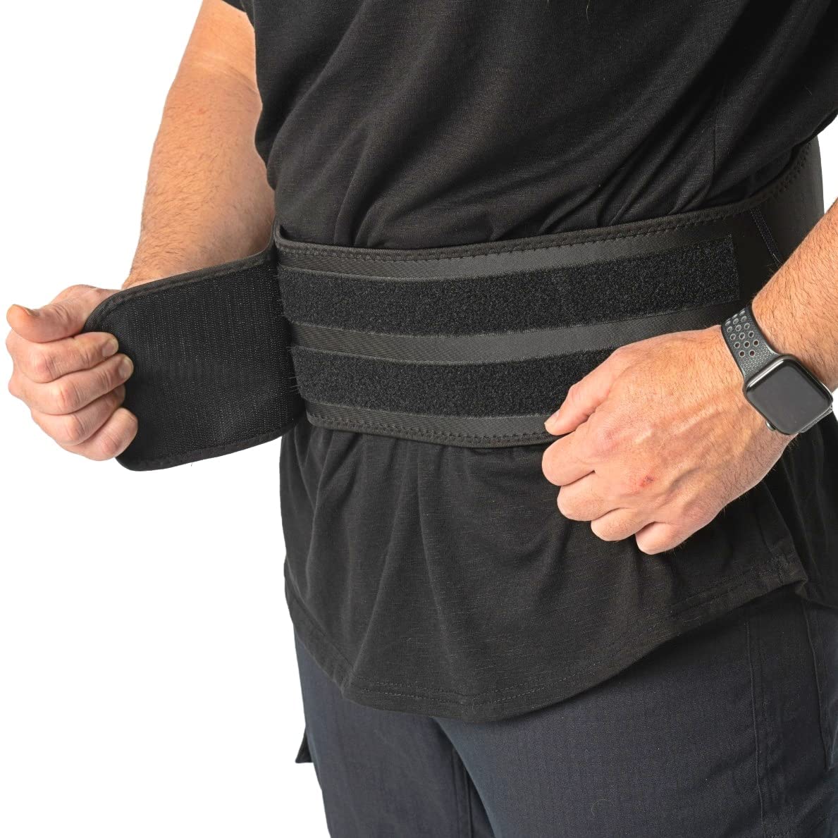Flexup Lower Back Support Brace, Lumbar Support Belt, Lightweight Flexible Copper Infused Compression Back Brace for Men and Women for Everyday Use (L/XL)