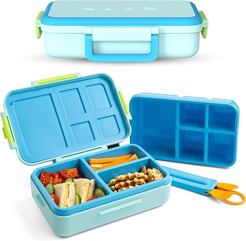 Miniatura 11 de Ultimate Kids Bento - Juego de lonchera y cubiertos a prueba de fugas para niños con insertos intercambiables, sin BPA, apto para lavavajillas y