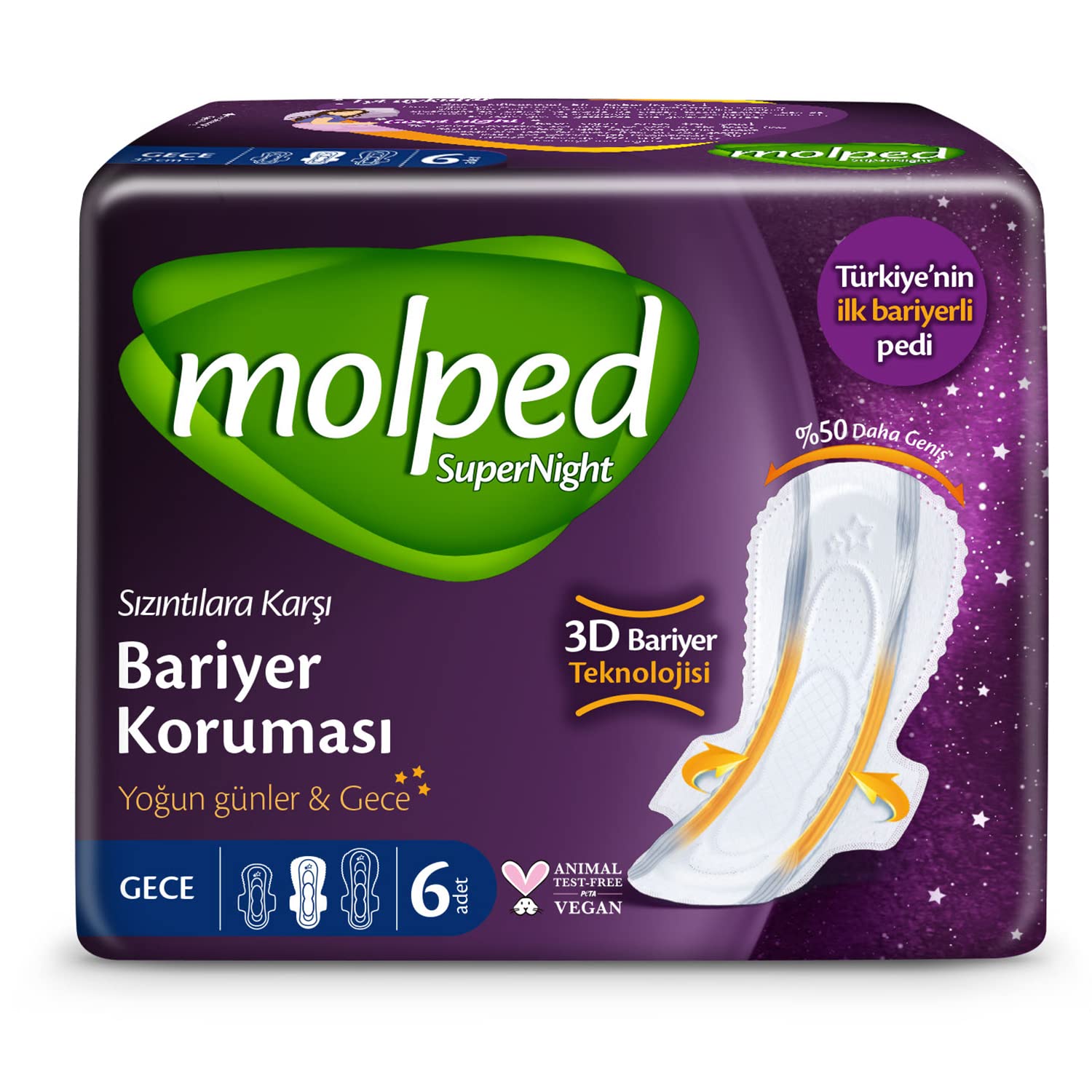 Molped Supernight Uzun Gece Pedi (1 x 6 Adet)