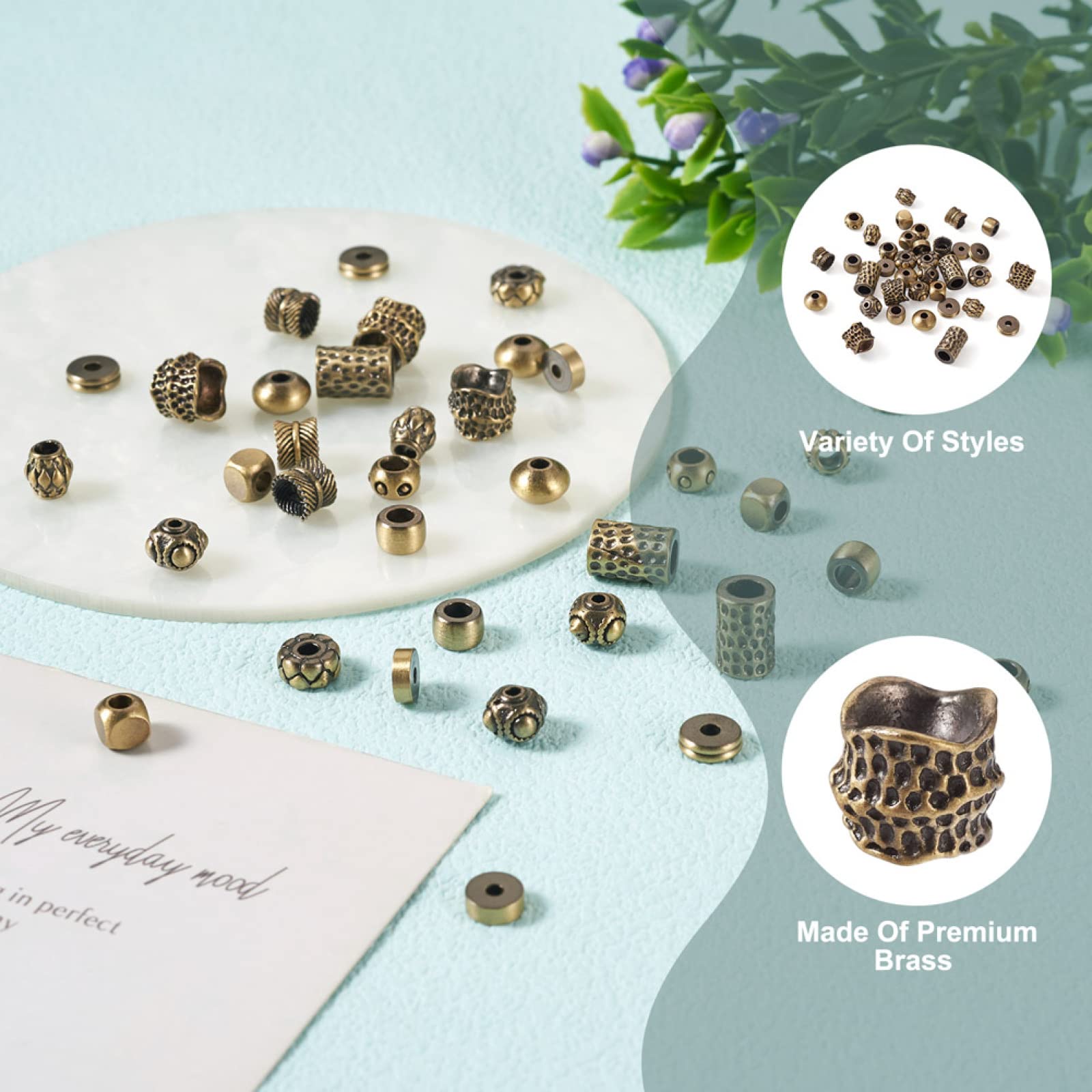 Componenti Bigiotteria Etnica 4 Ciondoli Spazialatori Testa Di Drago Stile Tibetano In Argento Dorato | 17mm, Foro 3mm | Per Bracciali Fai Da Te Distanziali Perle Testa Drago