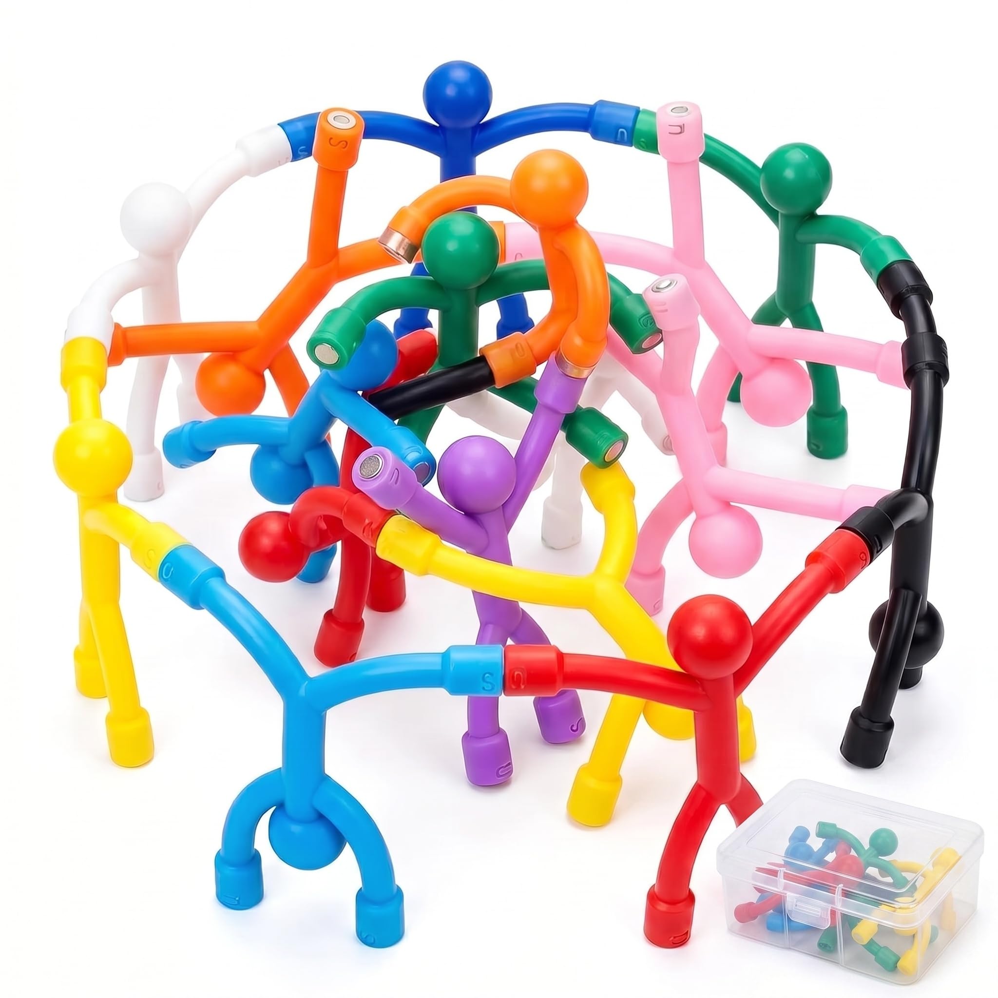 SINJAETRQ 10 Pcs Magnetic Men Fidget Toys ,Sensory Desk Toys for Stress Relief– Travel Figures & Fun Fridge Magnets for Kids, Party bag fillers for festivals, Classroom Rewards & Small Gifts