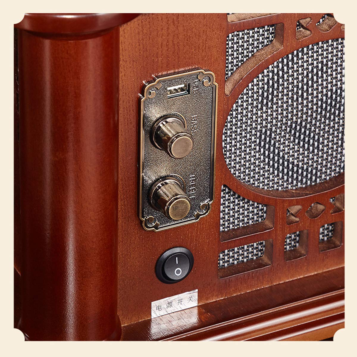 gramofon retro gramofon gramofon bluetooth 3-biegowy głośnik z wieloma funkcjami salon dekoracja wnętrz brązowy