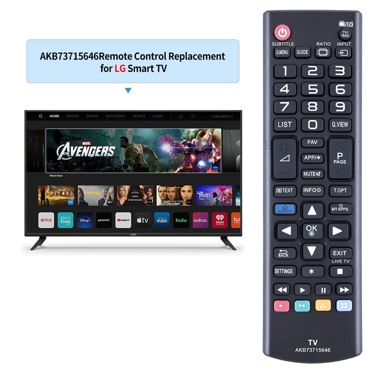 ALLIMITY AKB73715603 Telecomando Sostituisci per LG TV 22LX330C 22LY330C 22LY340C 22MA33D 22MA53D 22MN43D 22MT44D 22MT45D 22MT47D 22MT47D 23MA53D 24MA53D 24MN33D 24MN43D 24MT35S 24MT55V 26LN4505