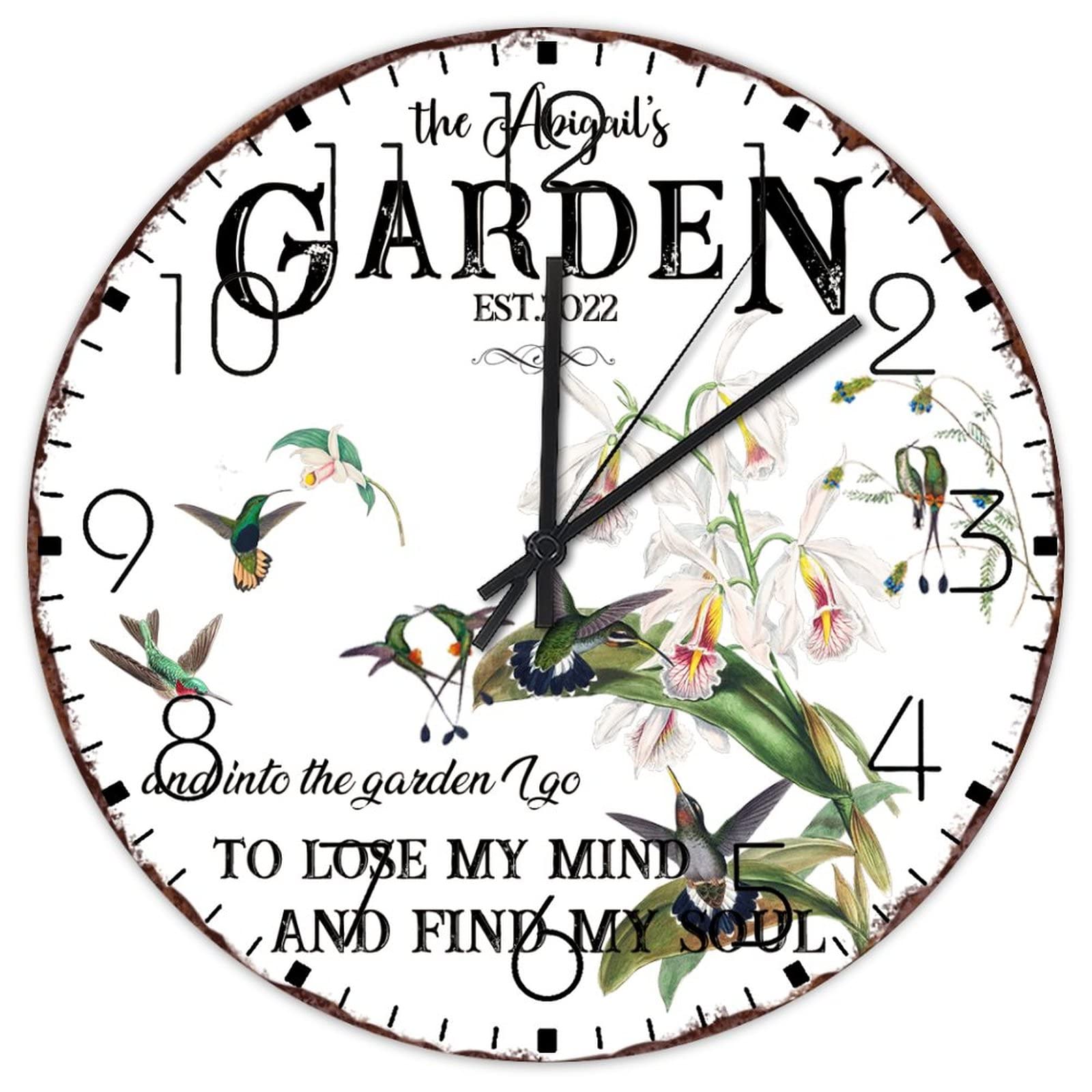 Horloge murale en bois silencieuse 30cm anti-stress pour jardin