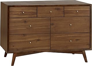 Babyletto Palma 7-Drawer Assembled Double Dresser in Natural Walnut, Greenguard Gold Certified
