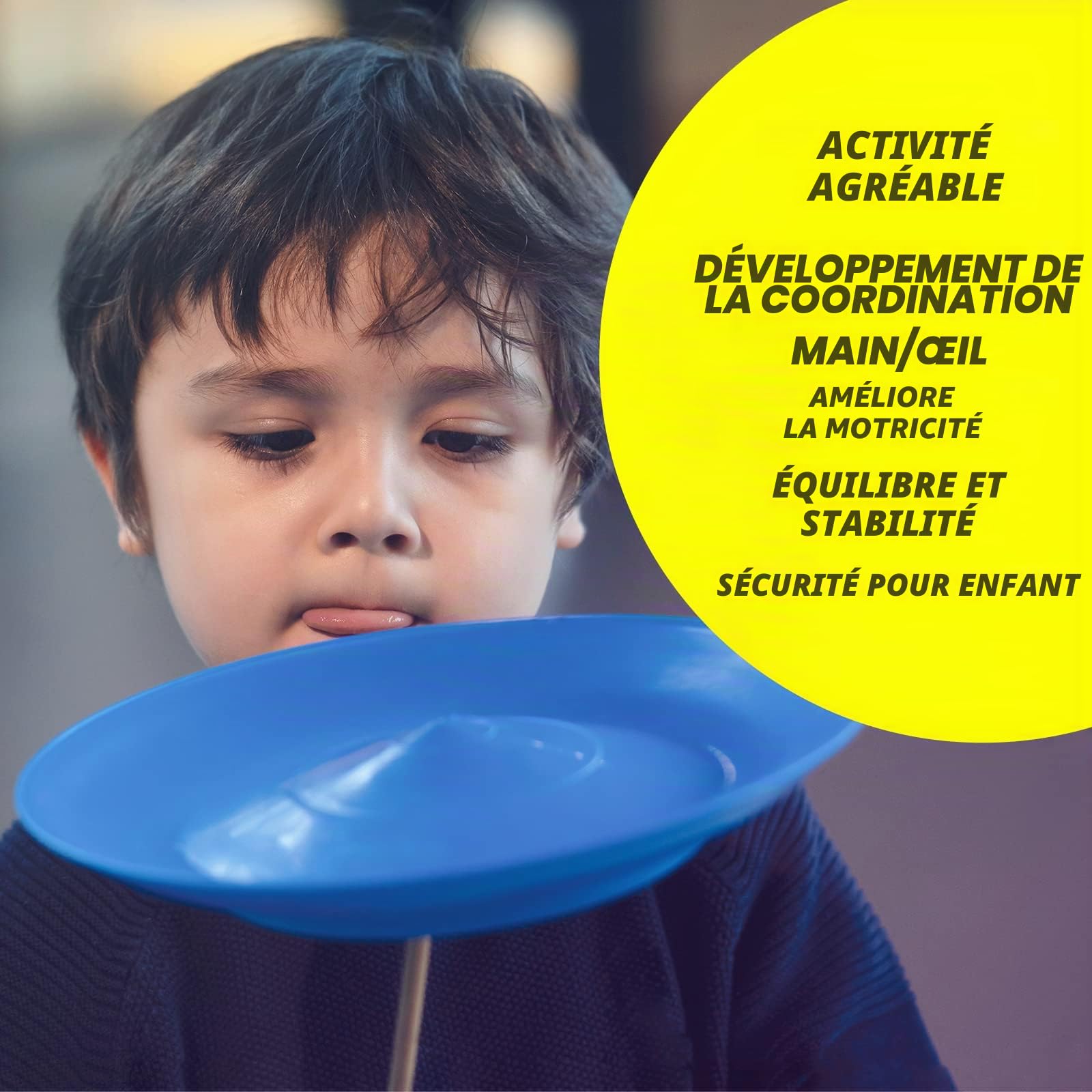 Juggle Dream Kit 4 Assiettes Chinoises 4 Bâtons Divisibles - Plat de Jonglage Chinois