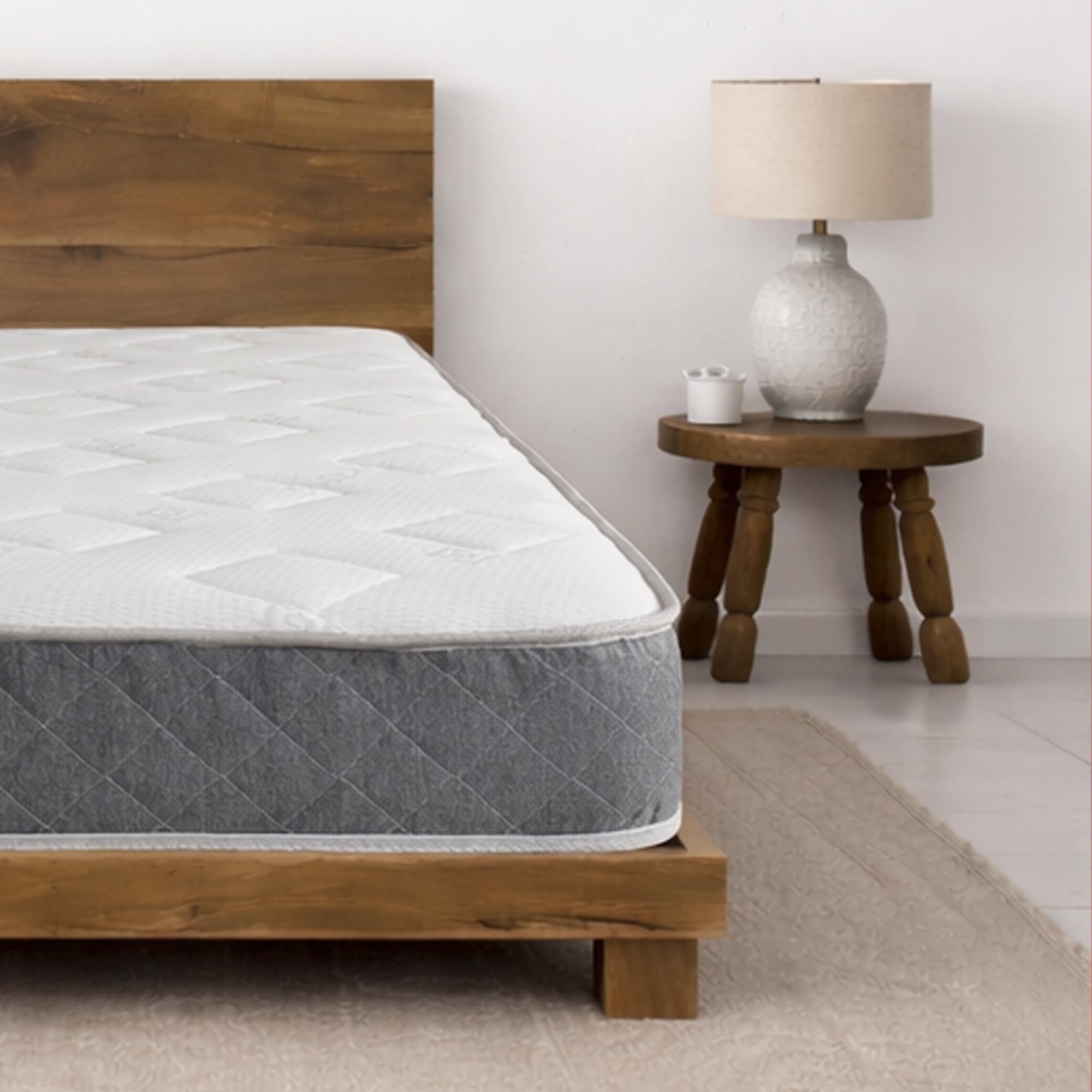Starlight Beds Single Mattress with Springs & Memory Foam - Grey Jump N Tac Model, 7 Inch Budget Mattress, Soft Support, 90x190cm