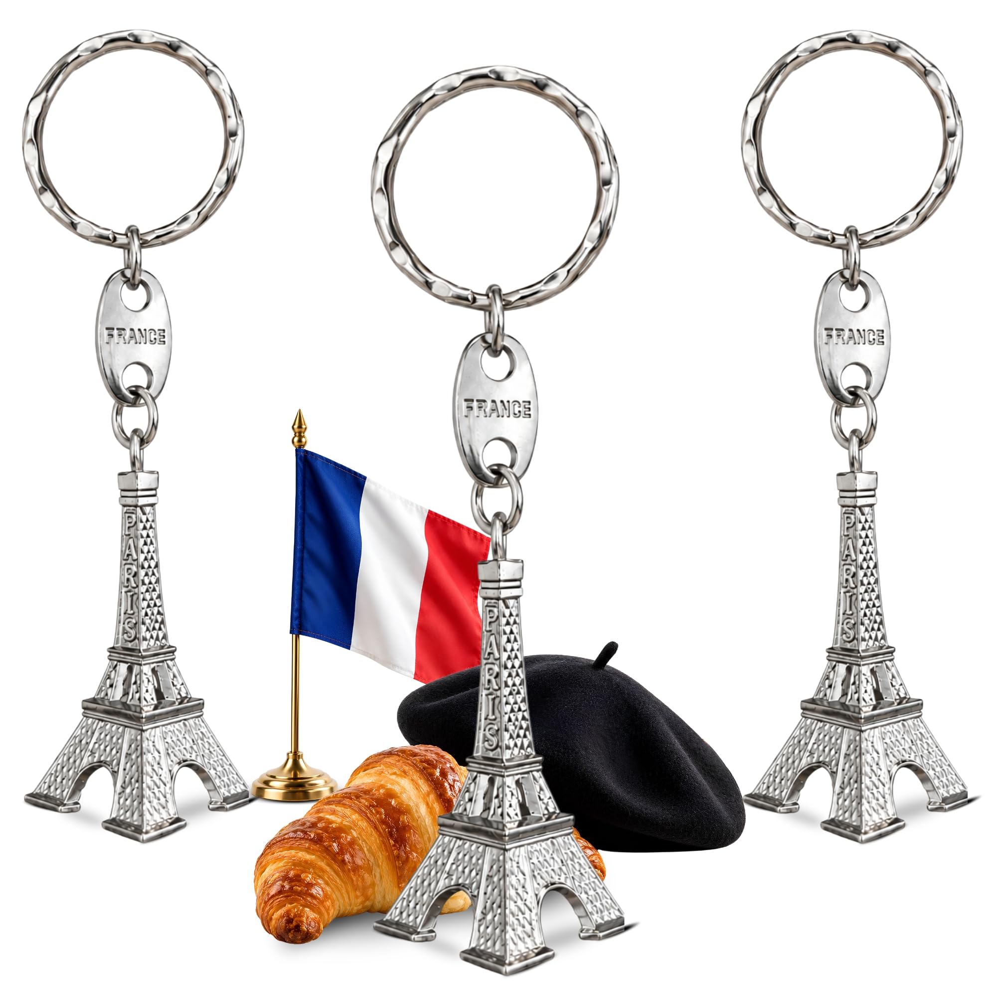 Llavero Torre Eiffel metálico, Miniatura de la Torre Eiffel, 3 Unidades - imagen 1