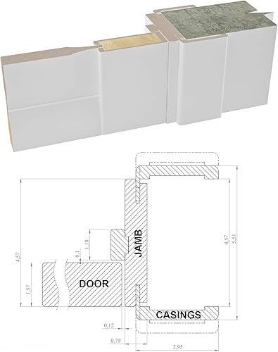 Miniatura 4 de Puerta francesa maciza de 32 x 80 pulgadas  Lucia 2661 blanco mate  manija de marco de panel regular individual  Puertas resistentes para baño y
