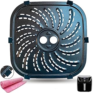 4QT Air Fryer Grill Pan for PowerXL Vortex Pro Air Fryer 4QT, Upgraded Replacement Grill Plate Crisper Plate Tray Rack Grate Grid Shelf for 4 Quart PowerXL Air Fryers, Nonstick, Dishwasher Safe