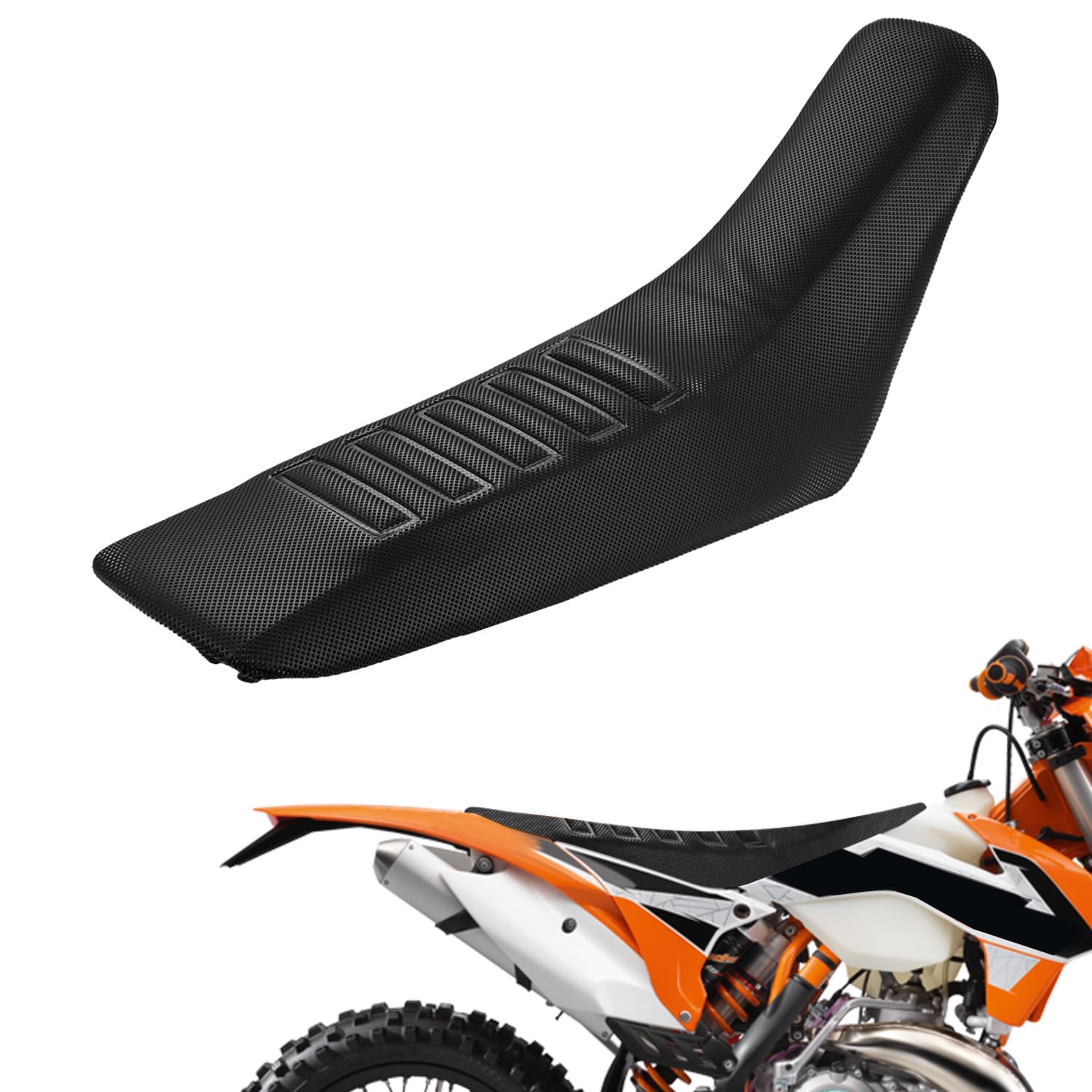 Housse de Selle Moto Large Universelle Tout-Terrain pour Enduro Noir | Format Large,Protection Selle, Usage Pit Bike Dirt Bike et Enduro, Housse de Siège for KTM EXC-F EXC, Beta RR-S, HM50, XT660