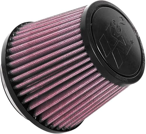K&N Filtro de entrada de aire universal con abrazadera alto rendimiento, Premium, Filtro de aire de repuesto Diámetro de la brida 3.125 pulgadas,