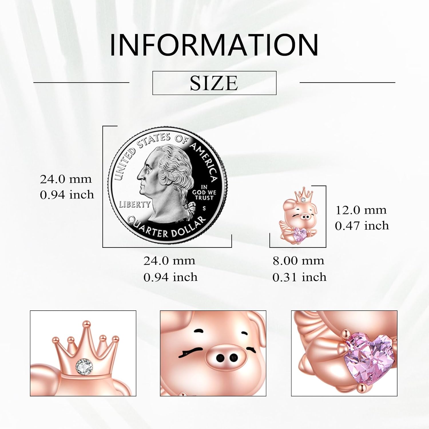 Pig Stud Earrings for Women 925 Sterling Silver Crystal Flying Pig Earrings Cute Animal Jewelry Gifts - Image 4