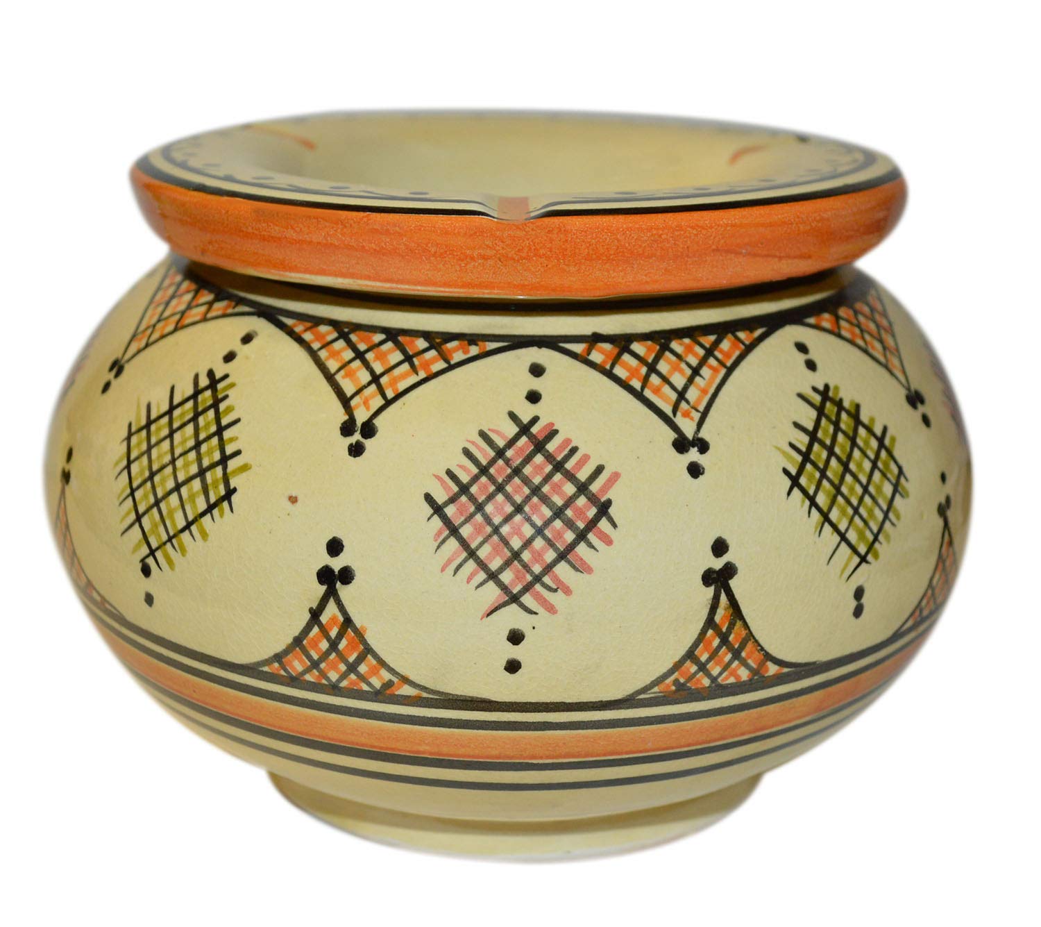 Moroccan Handmade Ceramic Ashtrays Smokeless Cigar Exquisite design with Vivid Colors X-Large