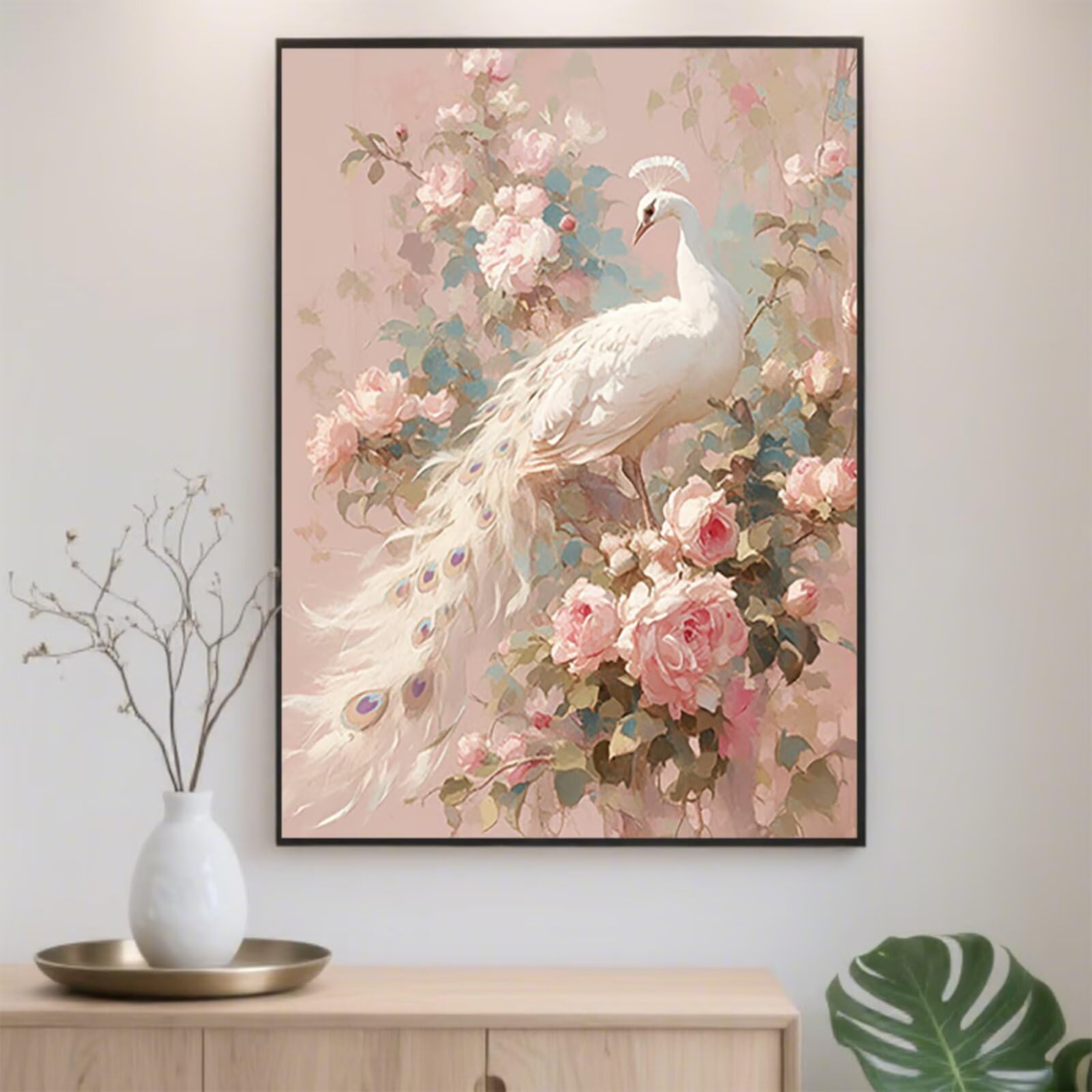 Diamentowe malowanie paw 75x100cm diamentowe malowanie dzieci piwonia, 2025 DIY diamentowe malowanie według numerów dorośli rzemiosło kryształowe puzzle diament ścieg krzyżykowy, dekoracja prezent