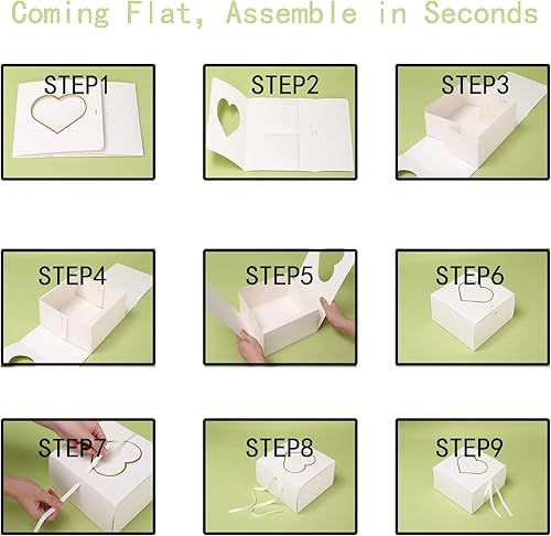 Miniatura 4 de Dekun 3 cajas de regalo con tapas a granel para regalos, cajas de papel con forma de corazón de 9 x 9 x 4 pulgadas, perfectas para regalos de dama