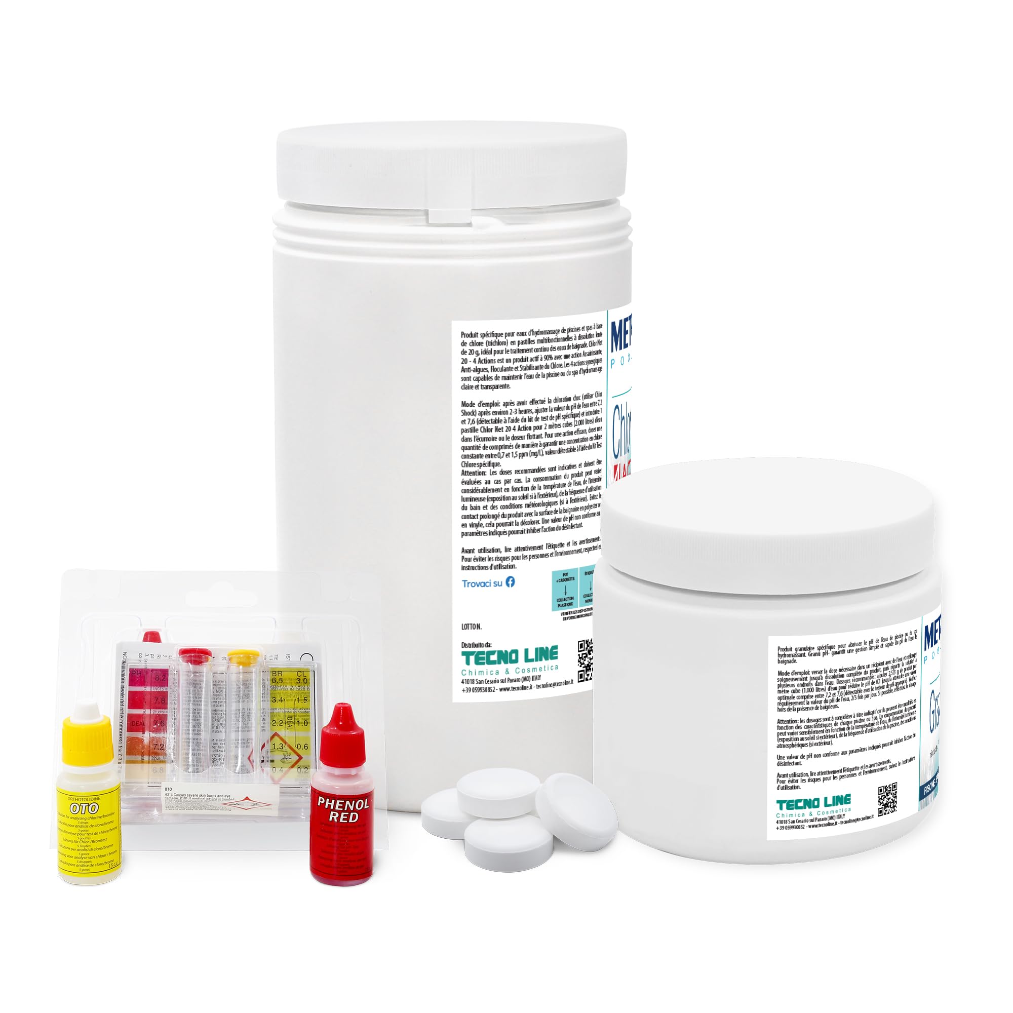 Metacril Starter Kit Chlor Multiaction-G, Trattamento Acqua per Spa - 2 Kg | Set a base di Cloro Multiazione, Ideale per Piscina e Spa Idromassaggio di Tutte le Marche