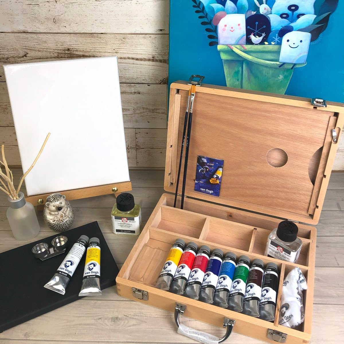 Yume art supplies Оригинальный набор для рисования маслом Набор масляных красок Ван Гога в деревянной коробке, фото 7