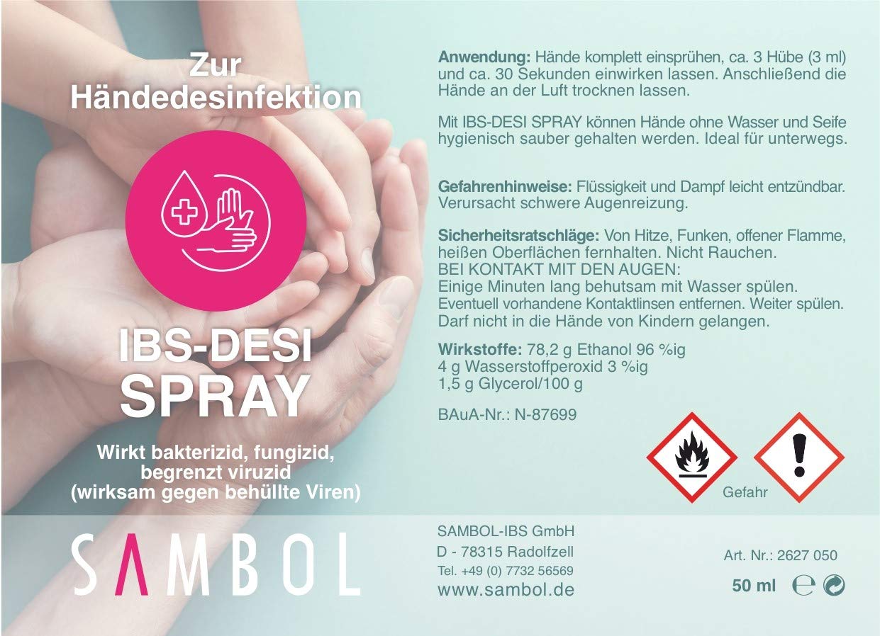 IBS-DESI SPRAY Hygiene-Spray 50ml Desinfektionsmittel Sanitizer Handdesinfektionsspray Desinfektionsmittel Hand (15)
