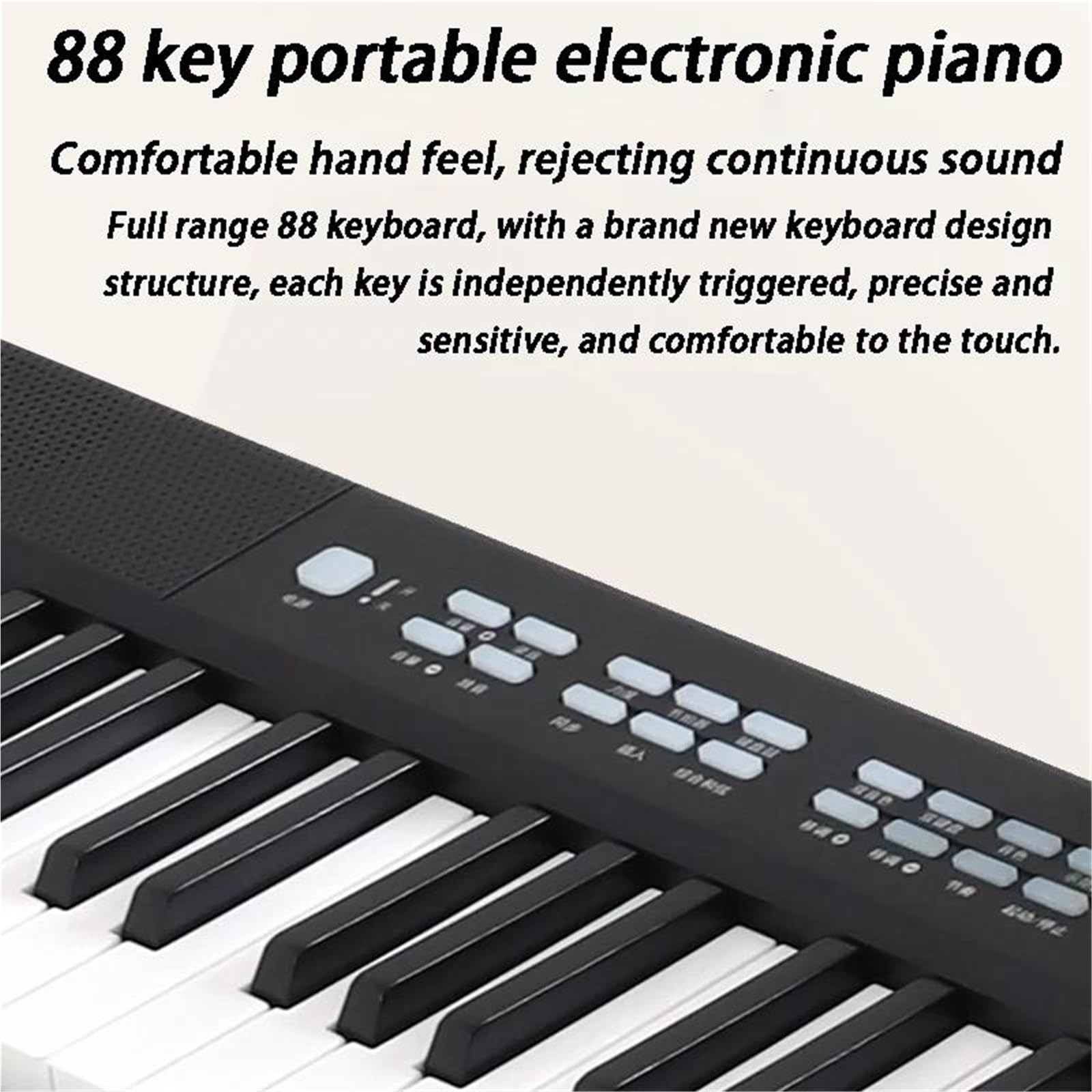 Profesjonalne Pianino Elektroniczne 88 Klawiszowe Pianino Elektroniczne Przenośne Profesjonalne Instrumenty Klawiszowe Dla Dorosłych Początkujących Muzyka(White)
