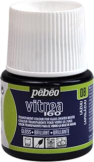 Pebeo Vitrea 160, Glossy Glass Paint, 45 ml Bottle - Lazuli