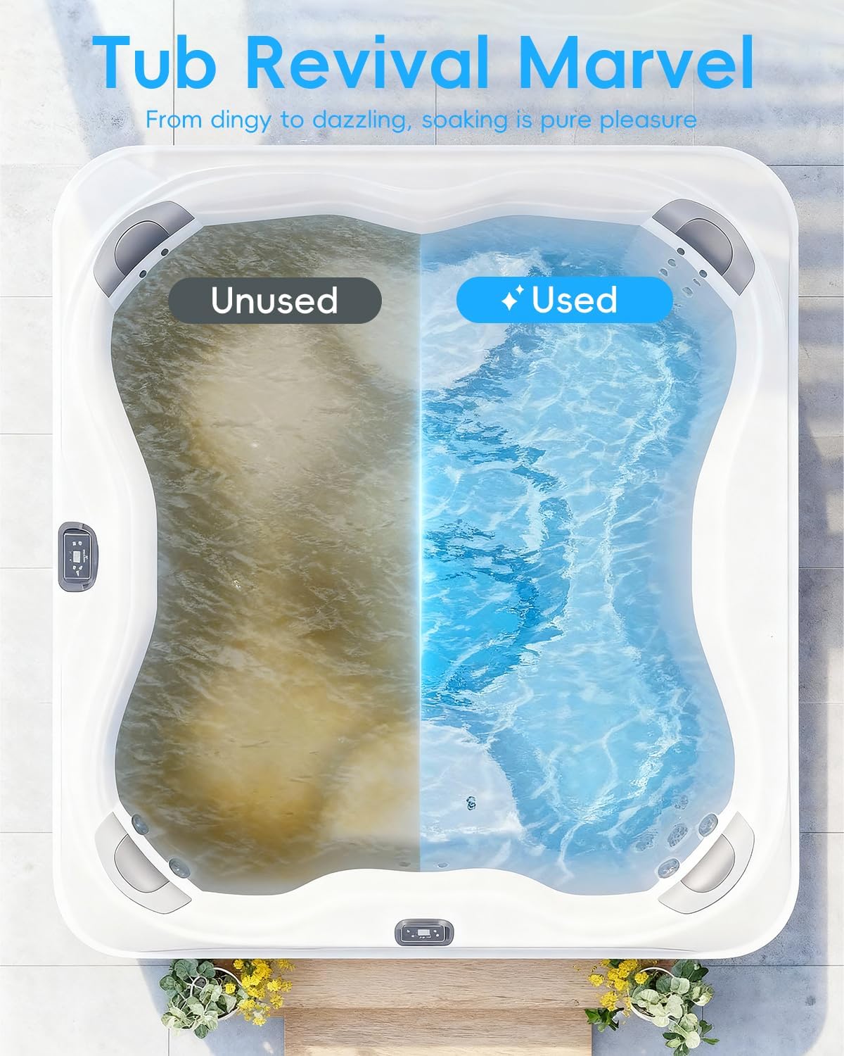 32 Oz Non-Chlorine Hot Tubs Shock, Spa Oxidizer for Clean Water (2 Pack)