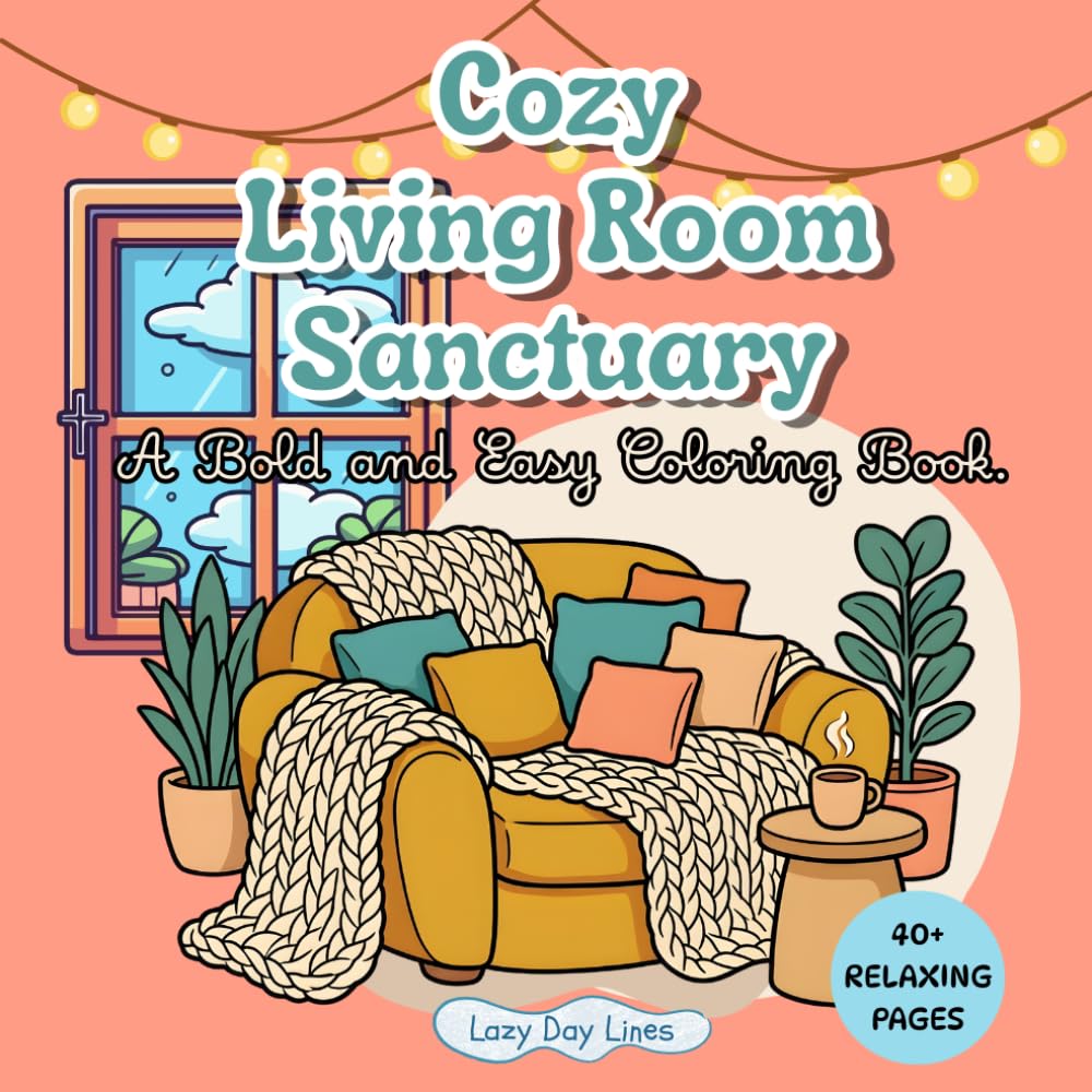 Cozy Living Room Sanctuary: A Bold and Easy Coloring Book.