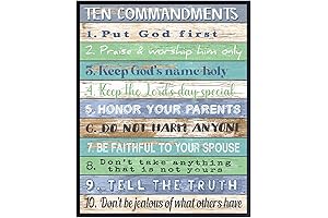 Rustic Ten Commandments Wall Decor for Christian Adornments