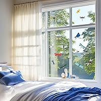 Vista 4 de Adhesivos anticolisión para ventanas de tamaño pequeño – Calcomanías estáticas de recordatorio de vidrio – Evita golpes de pájaros – Decora tus