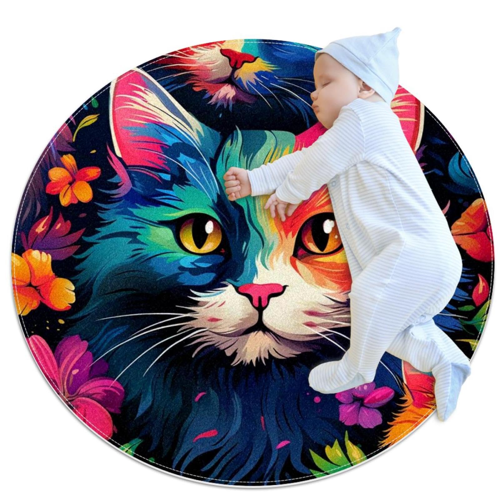 Tapis de salle de bain rond pour une ambiance feutrée de chambre
