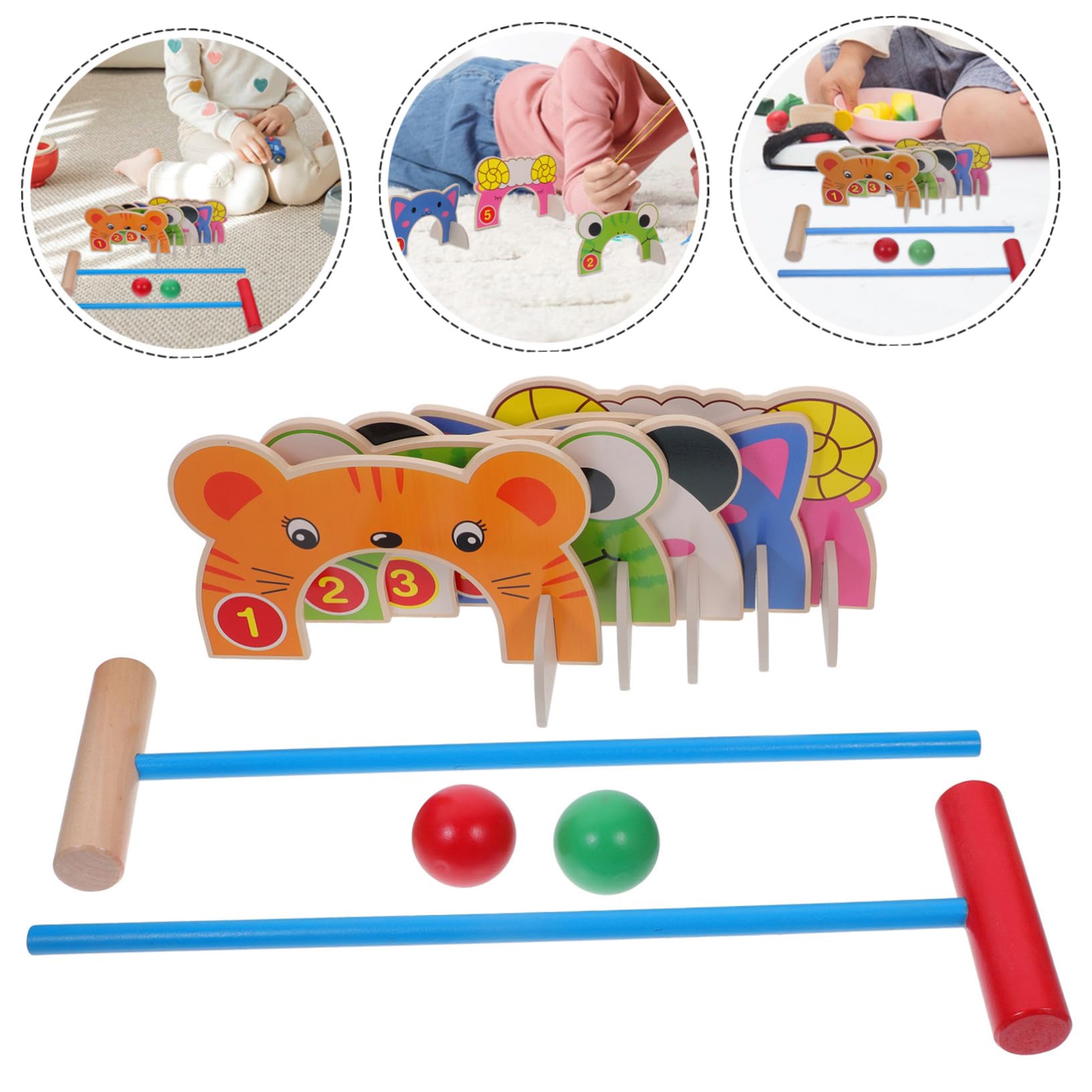 Croquet con Animali Cartoni Animati Croquet per Prescolari Interattivo Genitore Figlio per attività Outdoor e Divertimento Sportivo