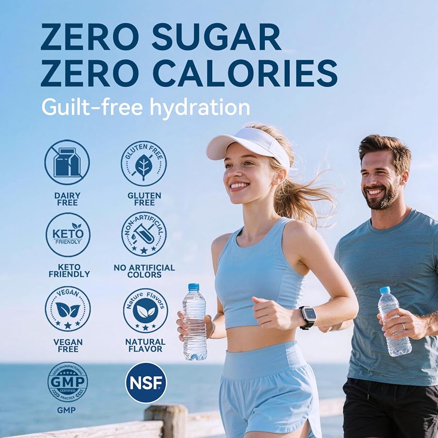 Aibiodi Electrolytes Powder Packets - Sugar Free & Zero Calorie Liquid Daily IV Drink Mix - Instant Hydration & Energy Supplement with 6 Electrolytes and 5 Vitamins, Keto Friendly & Vegan - 12 Sticks - image 6