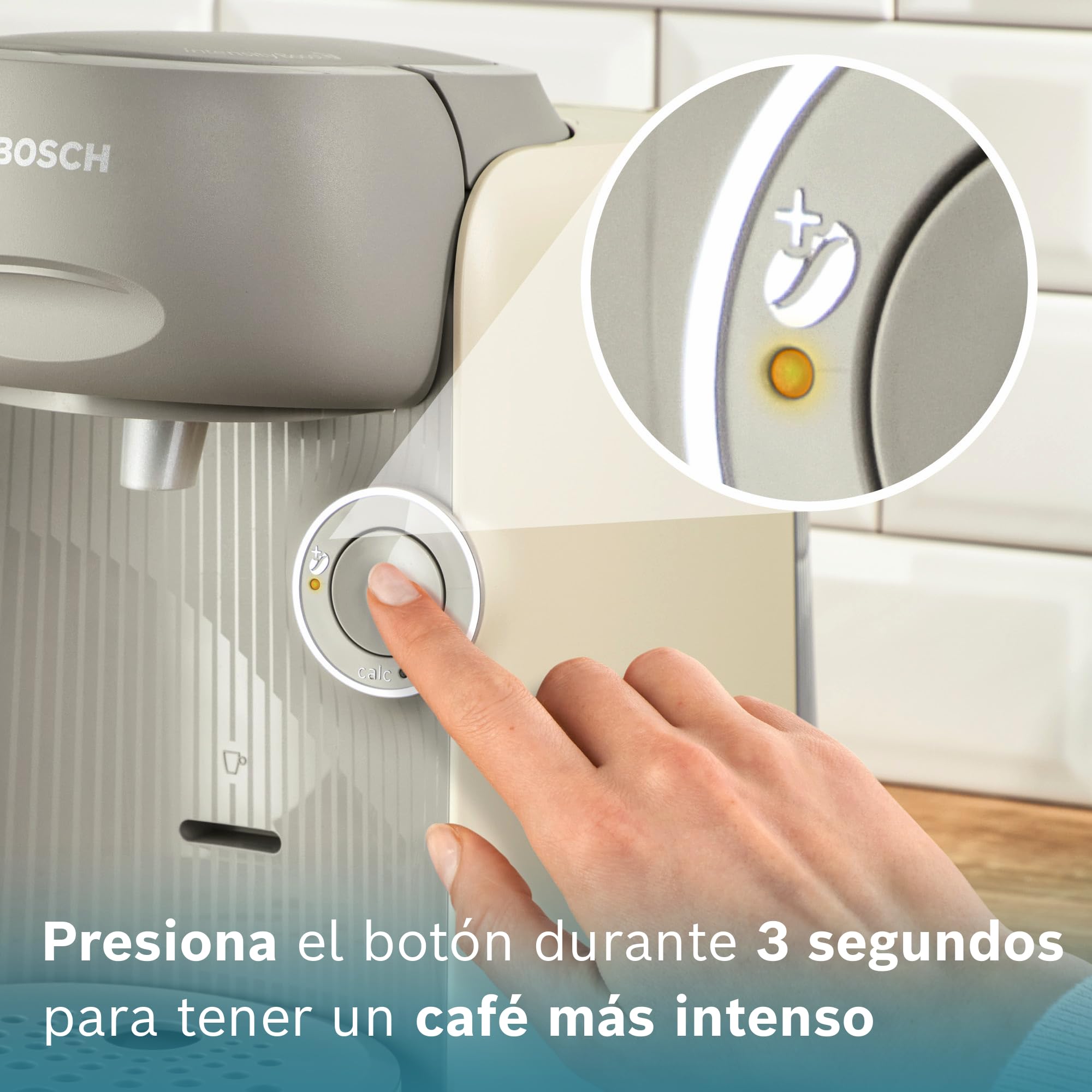 Bosch - Cafetera Multibebida Tassimo Finesse Friendly, 1400W, INTELLIBREW™, Beige, TAS167P
