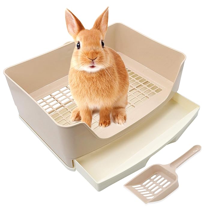 Buy BWOGUE Large Rabbit Litter Box with Drawer,Potty Trainer Corner Toilet Litter Bedding Box